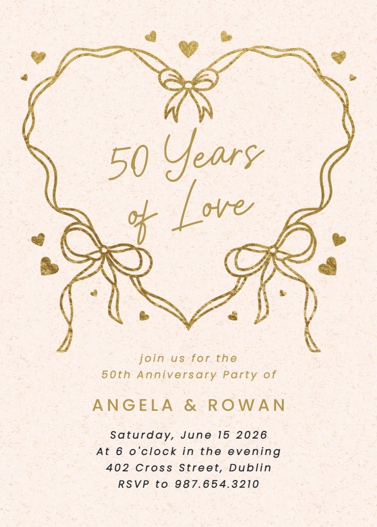 Romantic ribbon - printable party invitation
