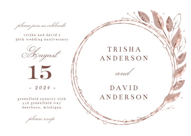 Rose gold geometric floral frames - party invitation