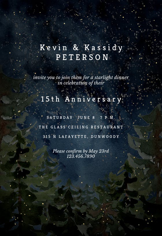 Rustic forest - anniversary invitation