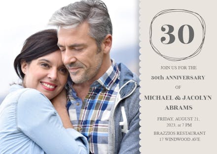 Scalloped Frame - Invitación De Aniversario