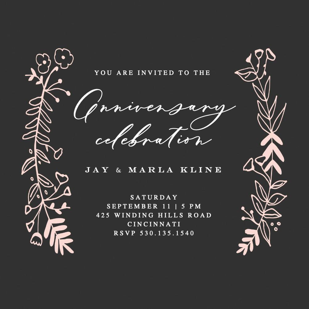 Side by side gold - anniversary invitation