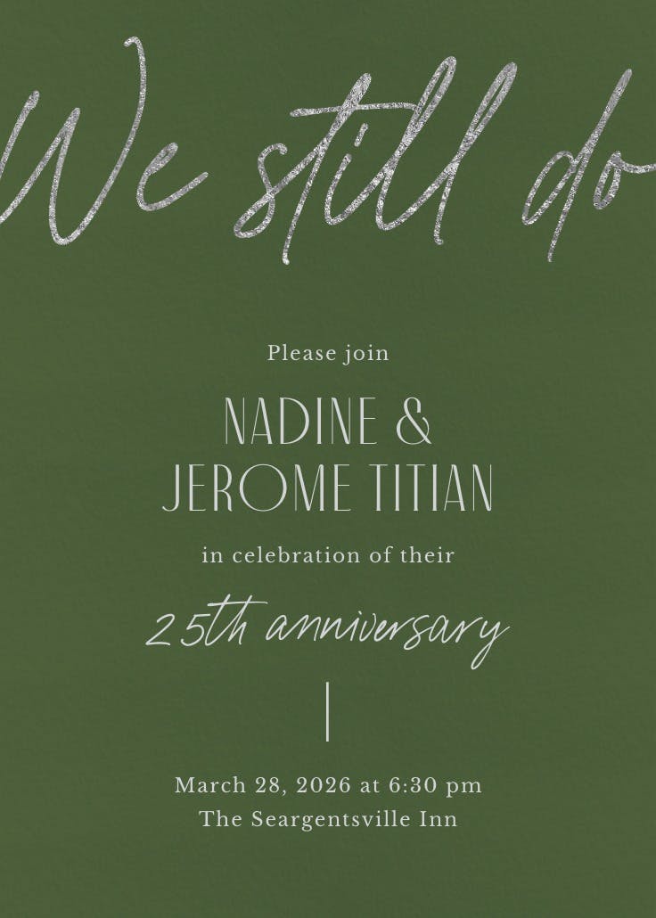 Silver memories - anniversary invitation