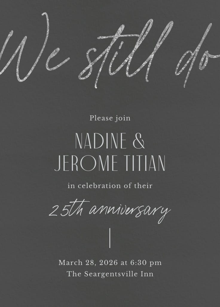 Silver memories - anniversary invitation