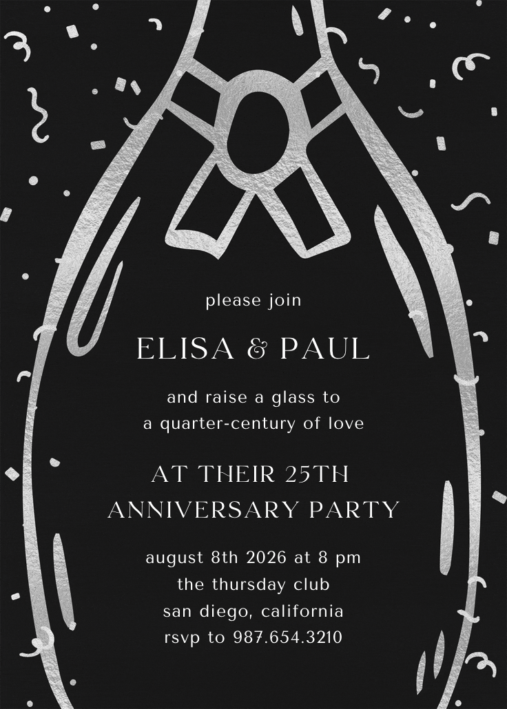 Silver years - anniversary invitation