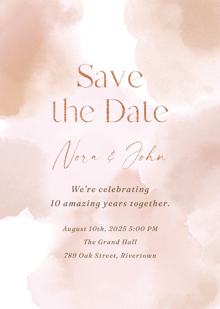 Soft colors - anniversary invitation