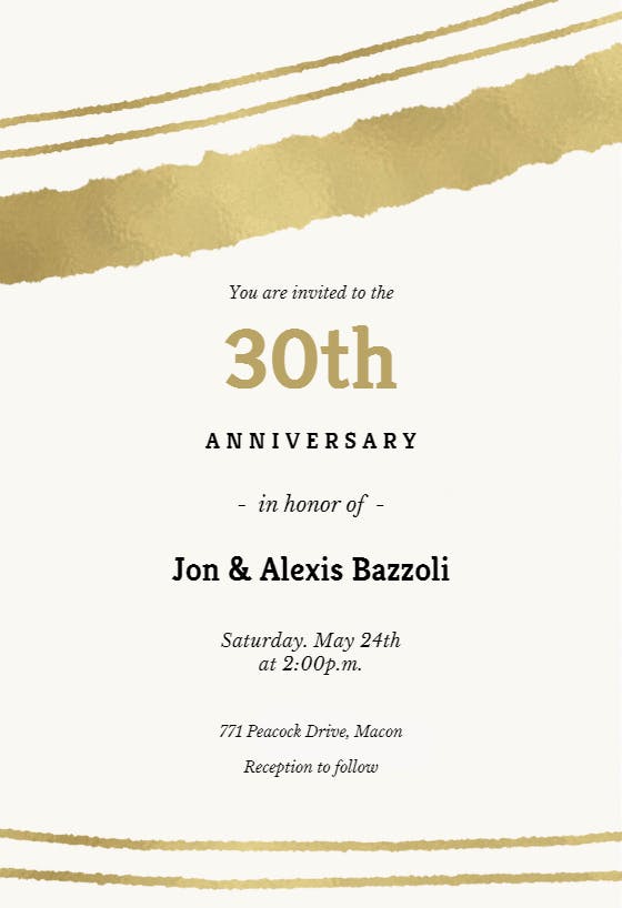 Sprayed lines - anniversary invitation