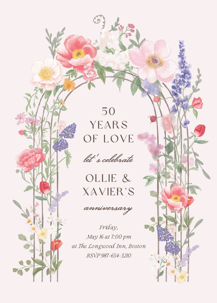Spring gate of love - anniversary invitation