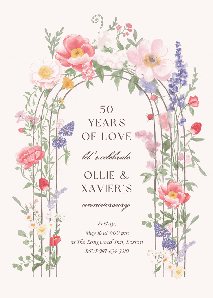 Spring gate of love - invitación de aniversario