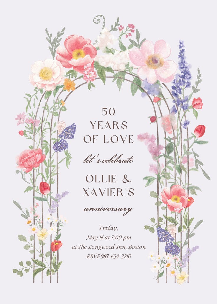 Spring gate of love - invitación de aniversario