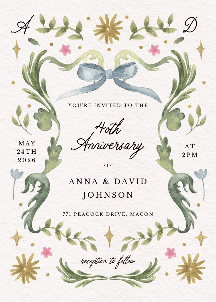 Sunny atrium - anniversary invitation