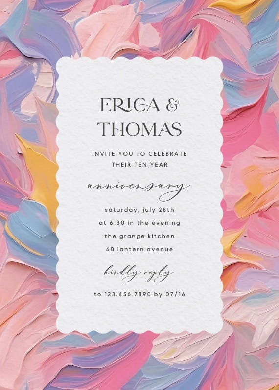 Textured pastel - anniversary invitation