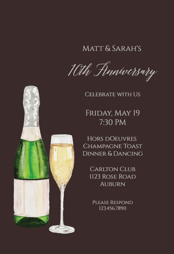 To us - anniversary invitation