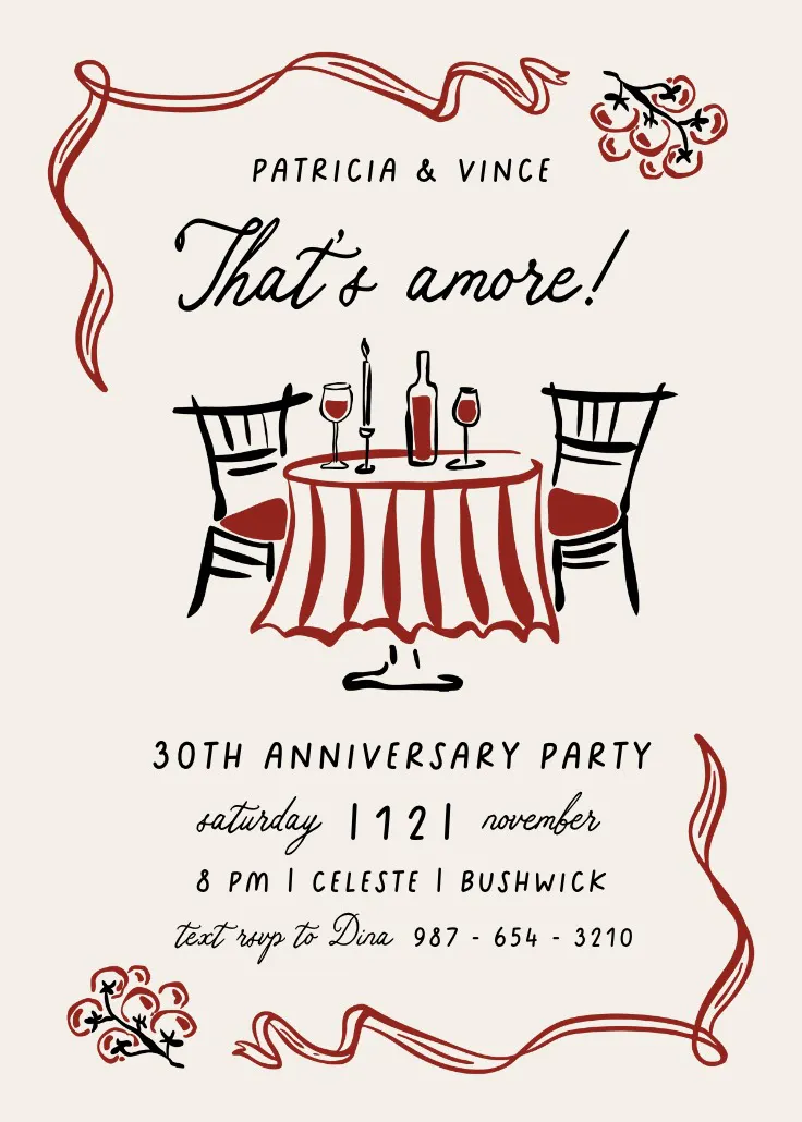 Tomattino - приглашение на годовщину