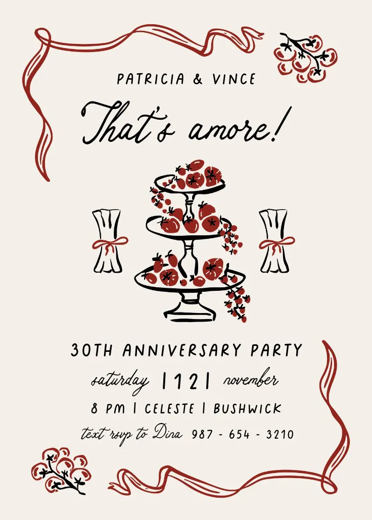 Tomattino - anniversary invitation