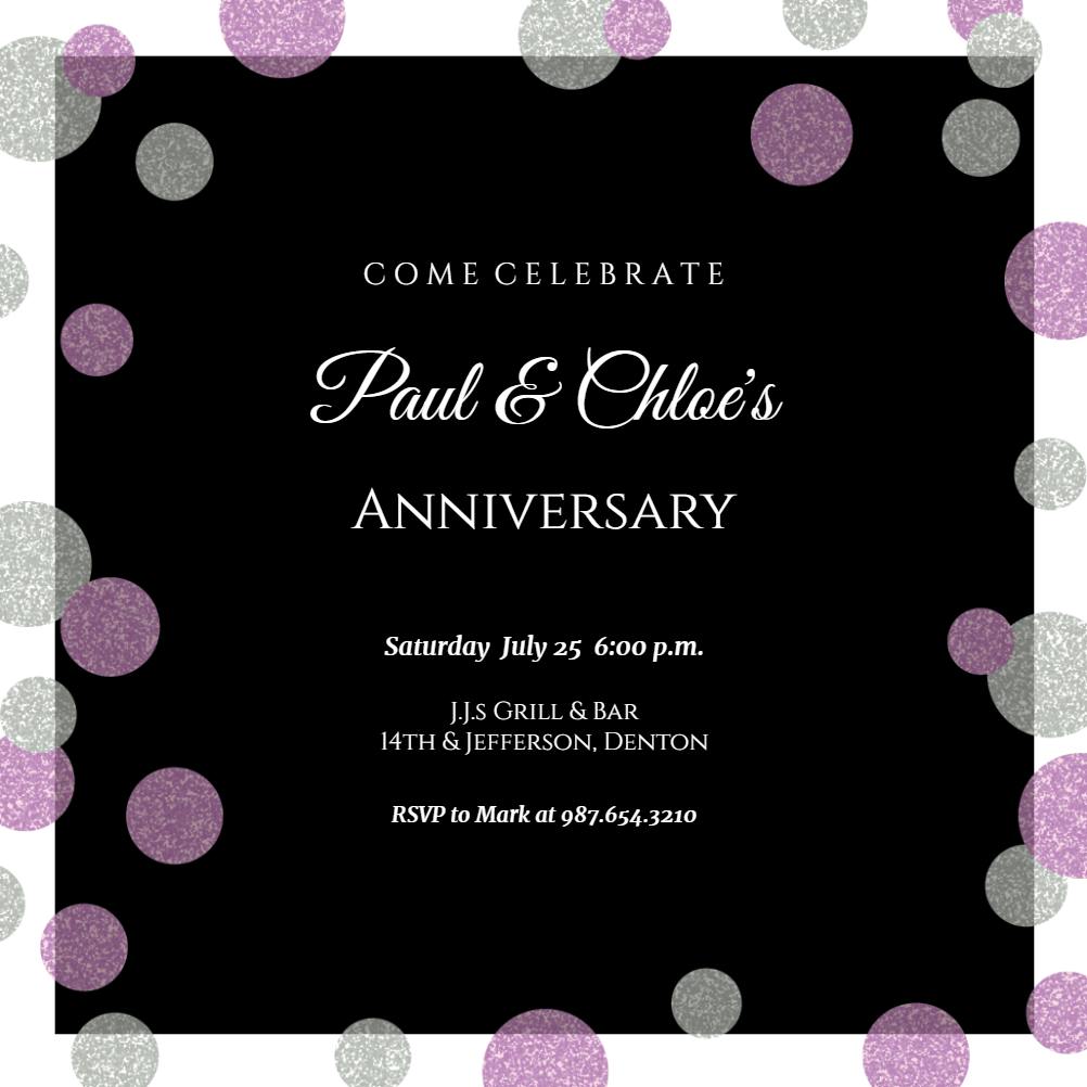 Touch of sparkle - anniversary invitation