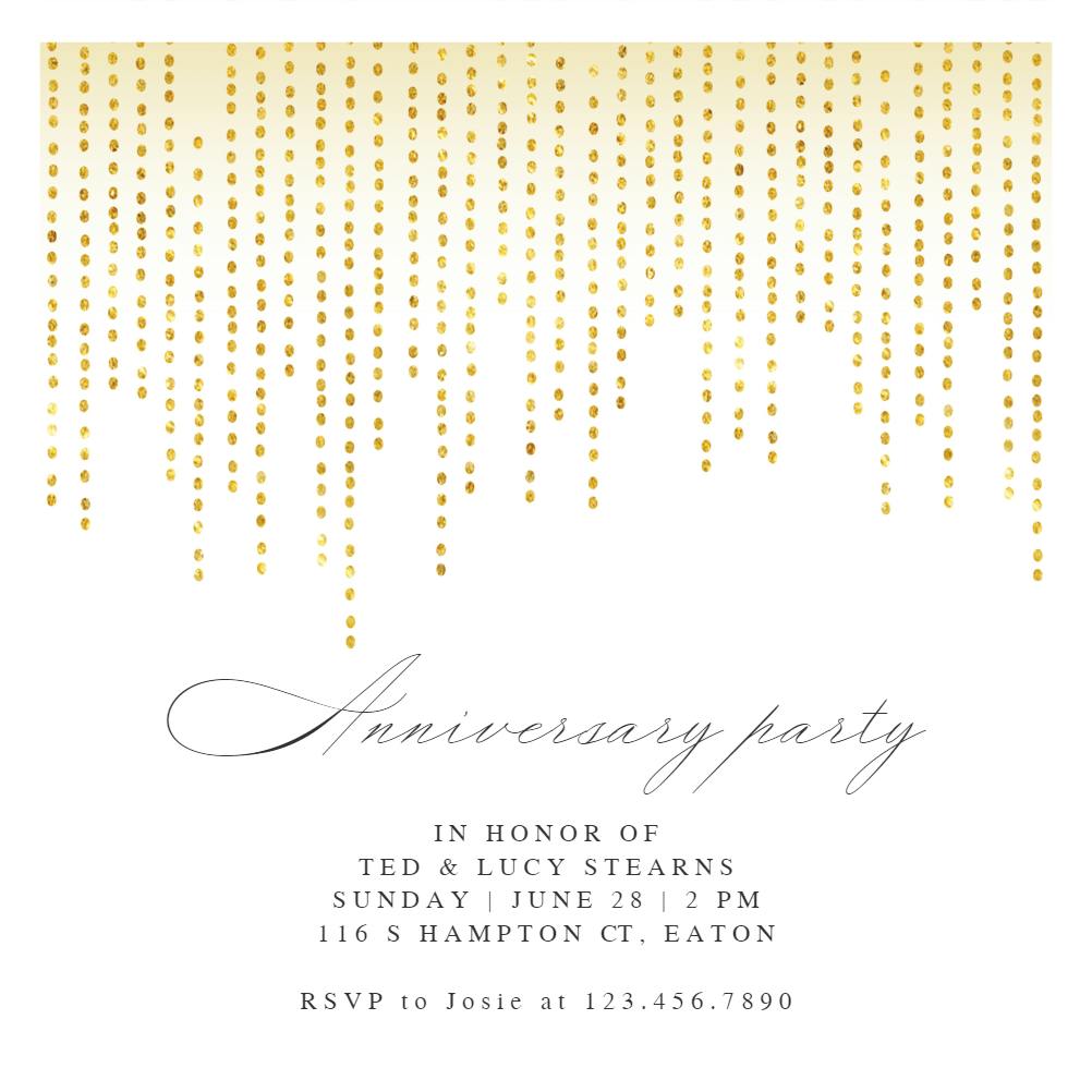 Waterfall dots - anniversary invitation