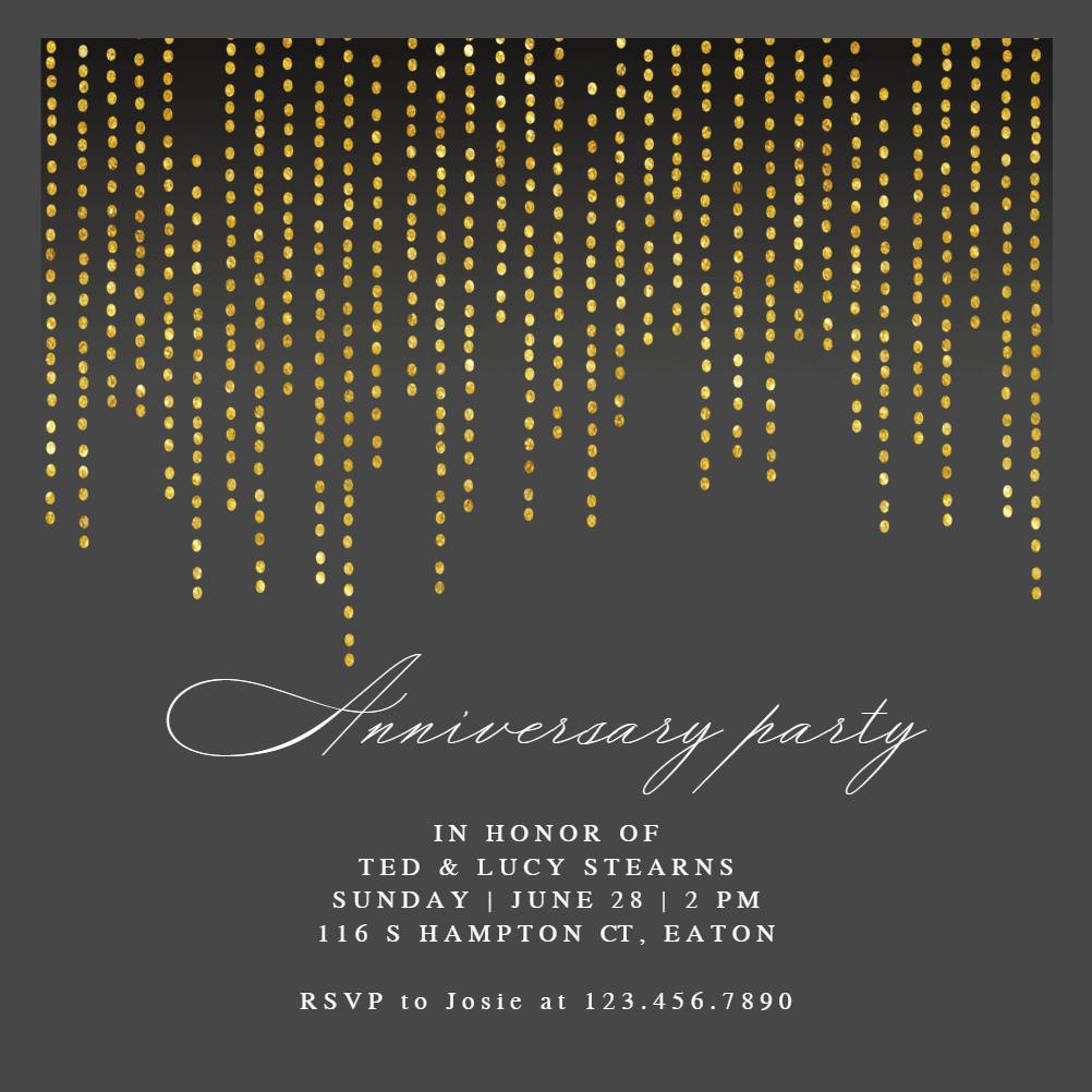 Waterfall dots - anniversary invitation
