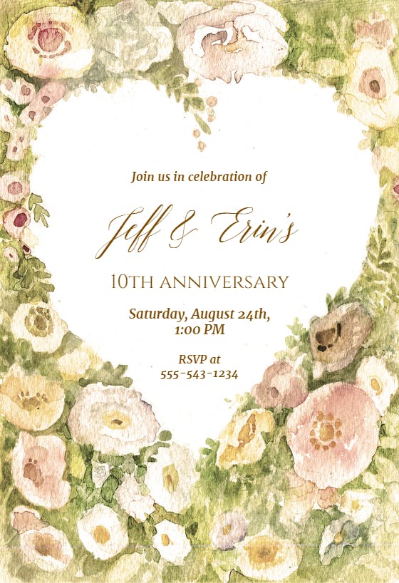 Wedding anniversary - anniversary invitation