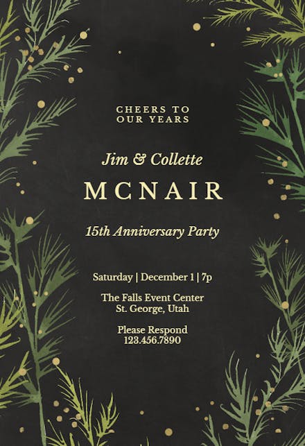 Winter greenery - Invitación De Aniversario