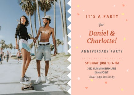 Zigzag Casual - Invitación De Aniversario