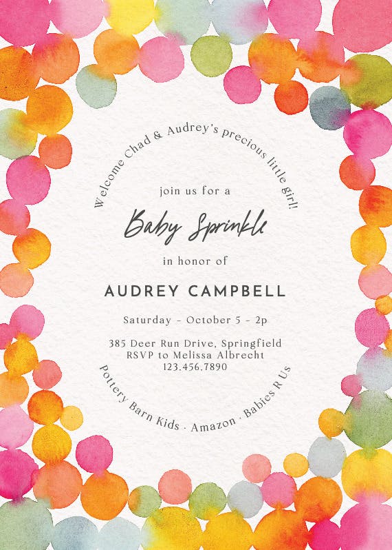 Bubble gum - baby sprinkle invitation