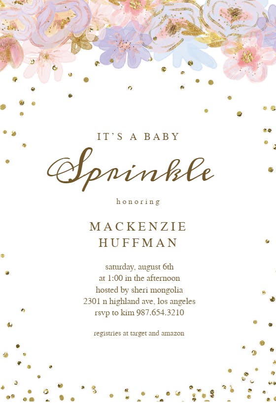 Coming true - baby sprinkle invitation