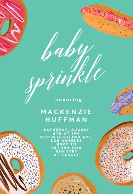 Doughnuts - Baby sprinkle Invitation