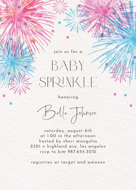 Exciting news - baby sprinkle invitation