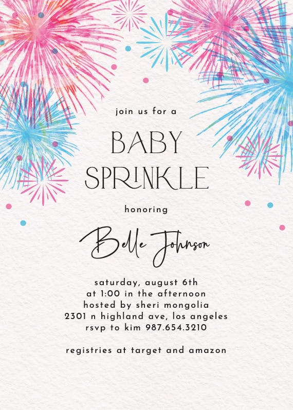 Exciting news - baby sprinkle invitation