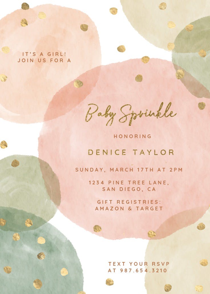 Full of dots - baby sprinkle invitation