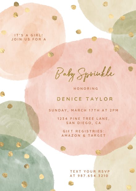 Full of dots - baby sprinkle invitation