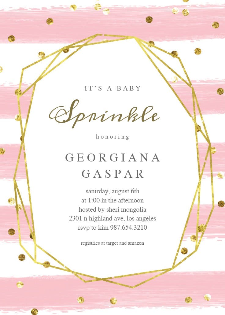 Geometric polygon & stripes - baby shower invitation