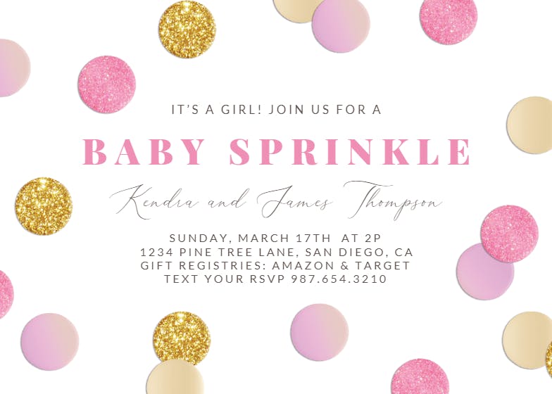 Glitter confetti - baby sprinkle invitation