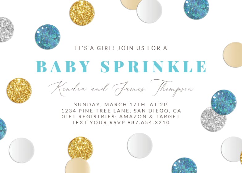 Glitter confetti - baby sprinkle invitation