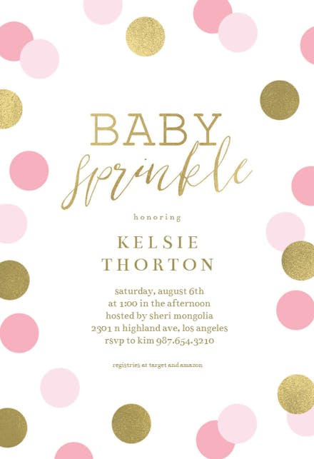 Glitter Polka Dots - Baby Sprinkle Invitation (Free) | Greetings Island