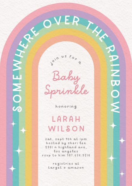 Over the rainbow - baby sprinkle invitation