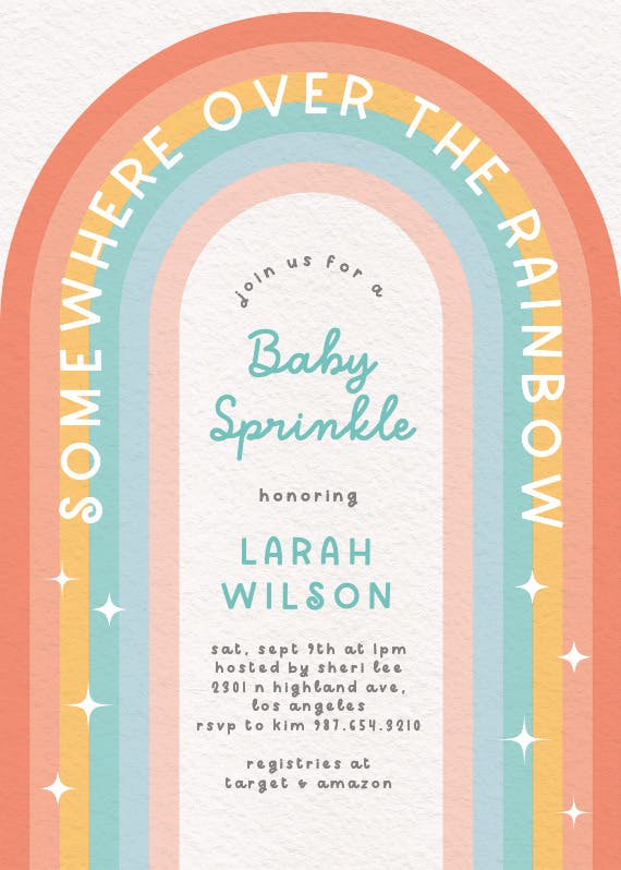 Over the rainbow - baby sprinkle invitation