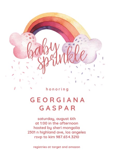Rainbow & sprinkles - Baby sprinkle Invitation