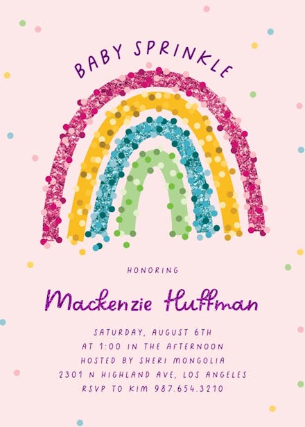 Rainbow riot - baby sprinkle invitation