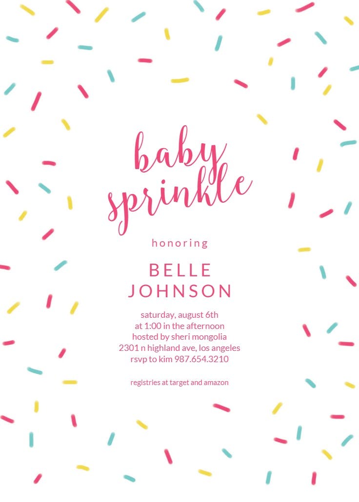 Random sprinkles - baby sprinkle invitation