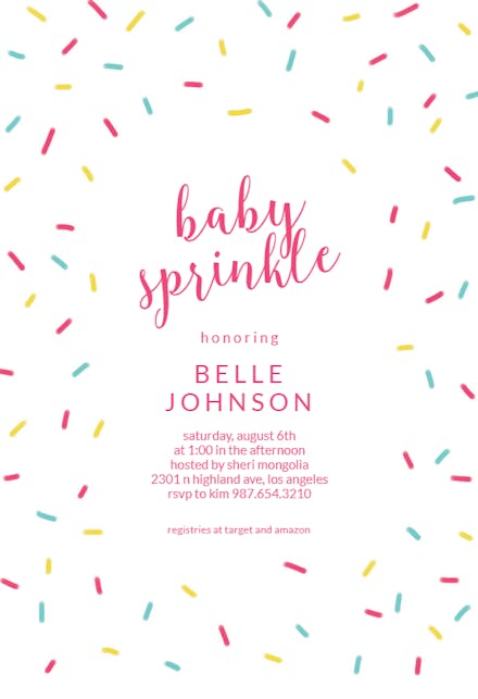 Heart Border - Baby Sprinkle Invitation Template (free) 