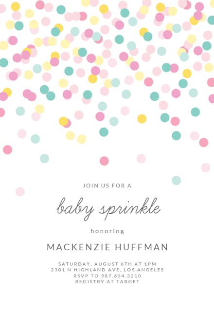 Soft polka dots - Baby sprinkle Invitation