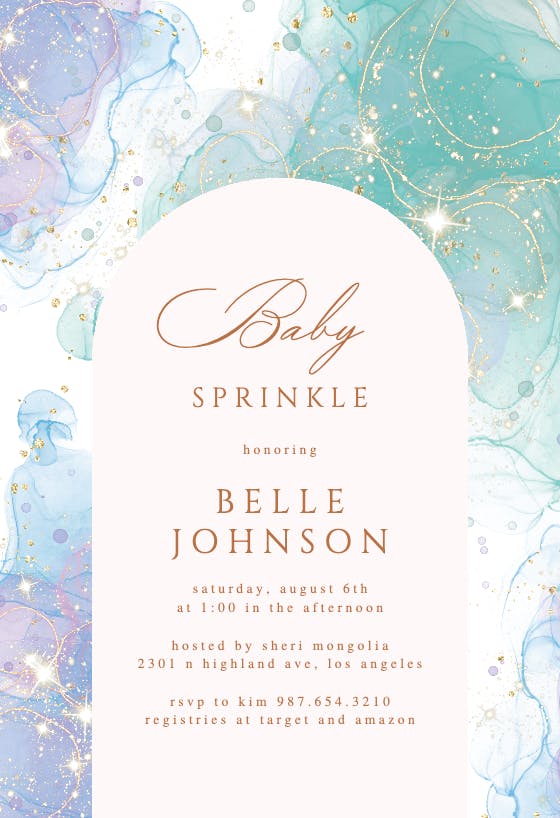 Sparkly night -  invitación para baby shower