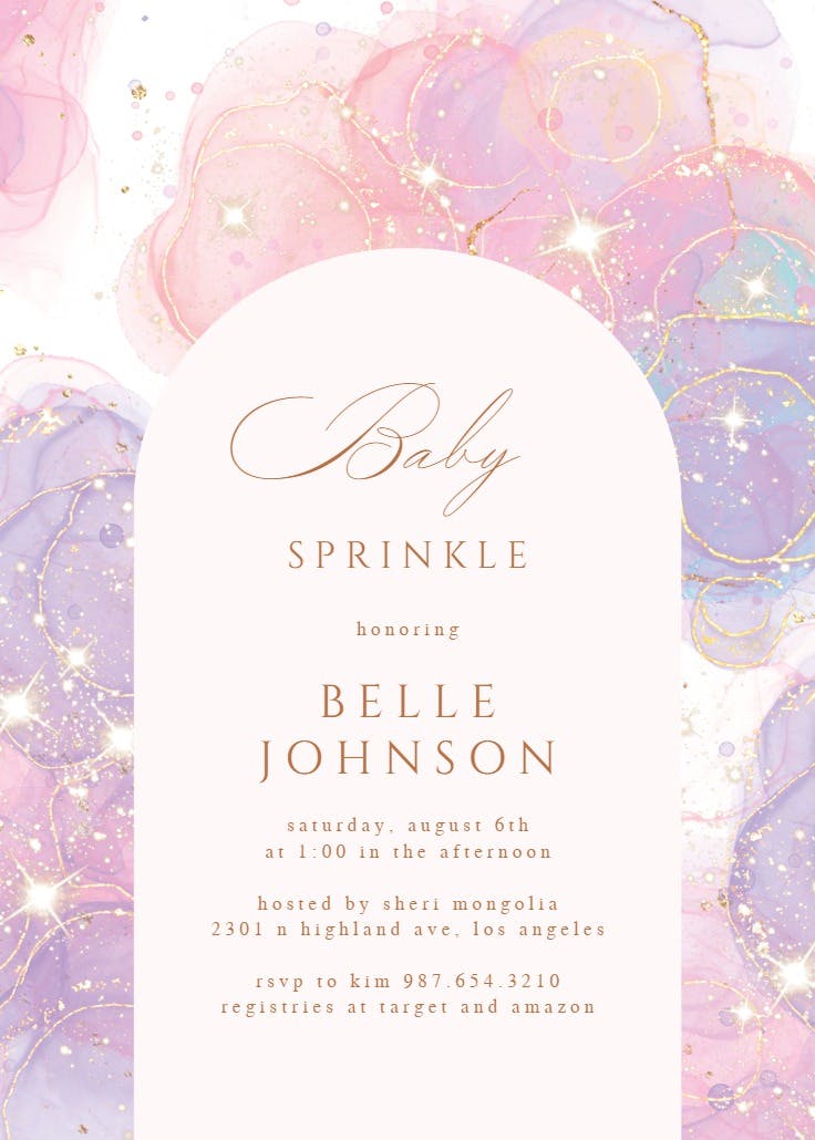 Sparkly night - baby sprinkle invitation