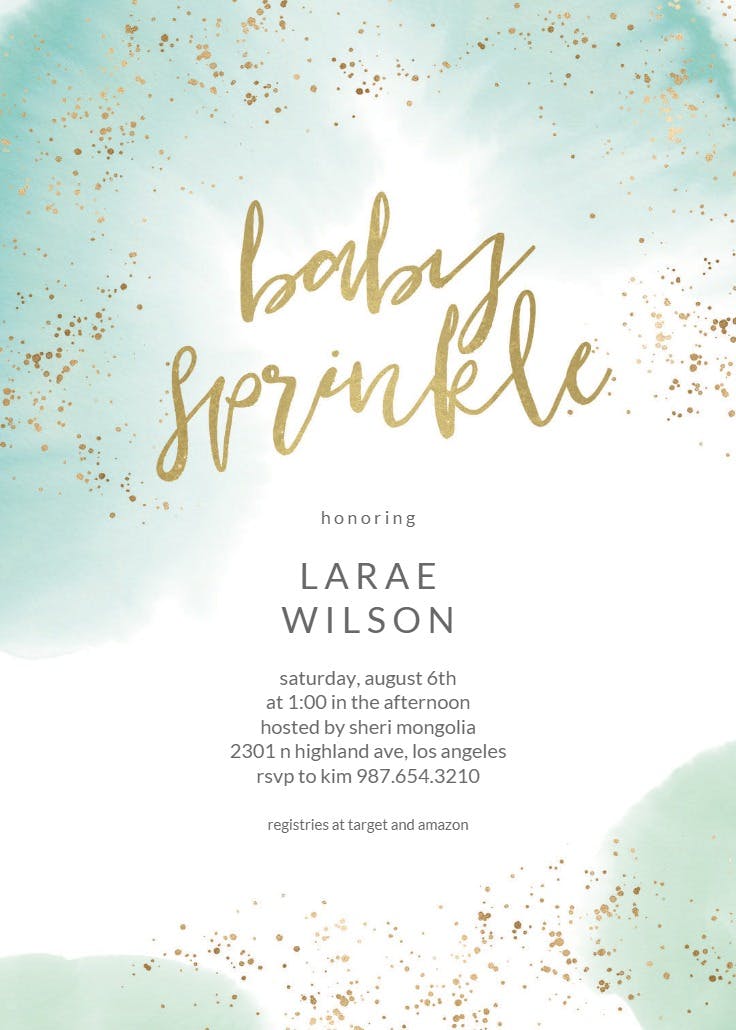 Sprayed - baby sprinkle invitation