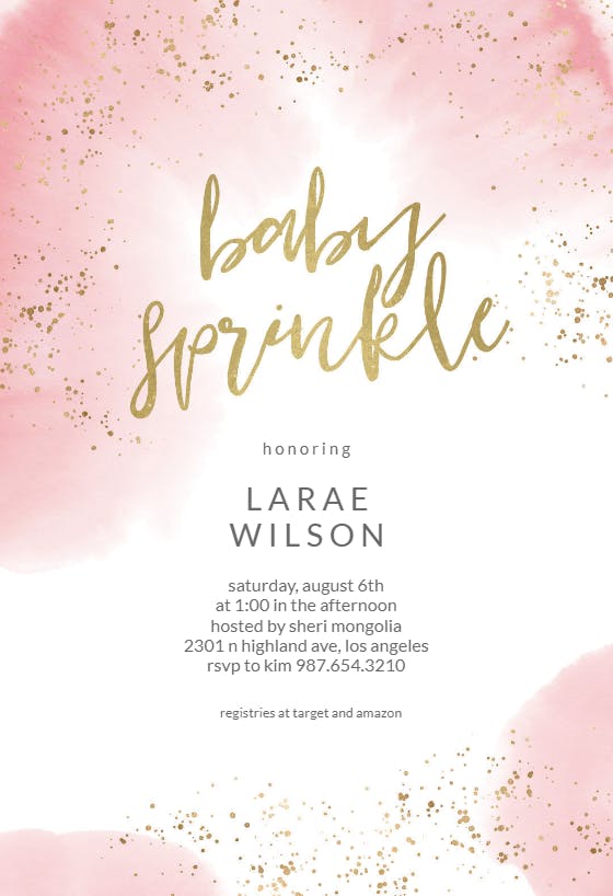 Sprayed - baby sprinkle invitation