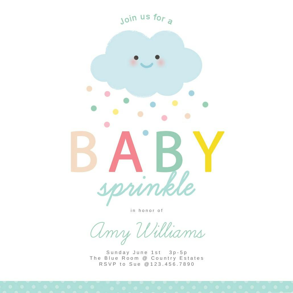 Sprinkle cloud - baby sprinkle invitation