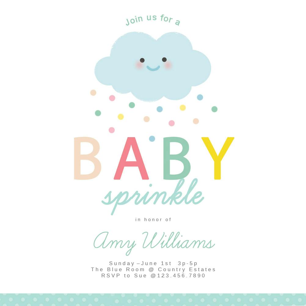 Sprinkle cloud -  invitación para bebé espolvorear