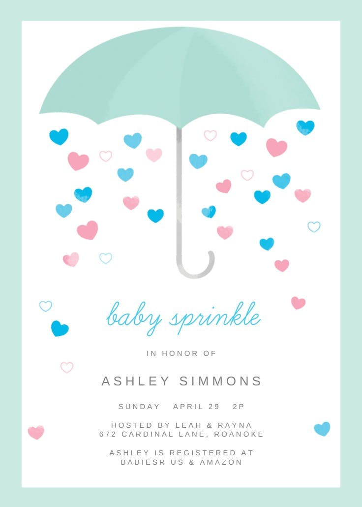 Sprinkle with love - baby sprinkle invitation