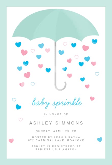 Sprinkle with love - baby sprinkle invitation